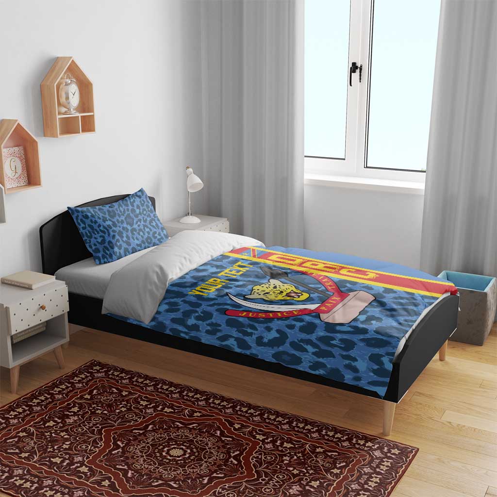 Afro Basketball Custom DR Congo Bedding Set Come On Leopards Skin Pattern - African Pride