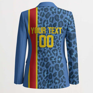 DR Congo Basketball Custom Blazer Come On Leopards Skin Pattern