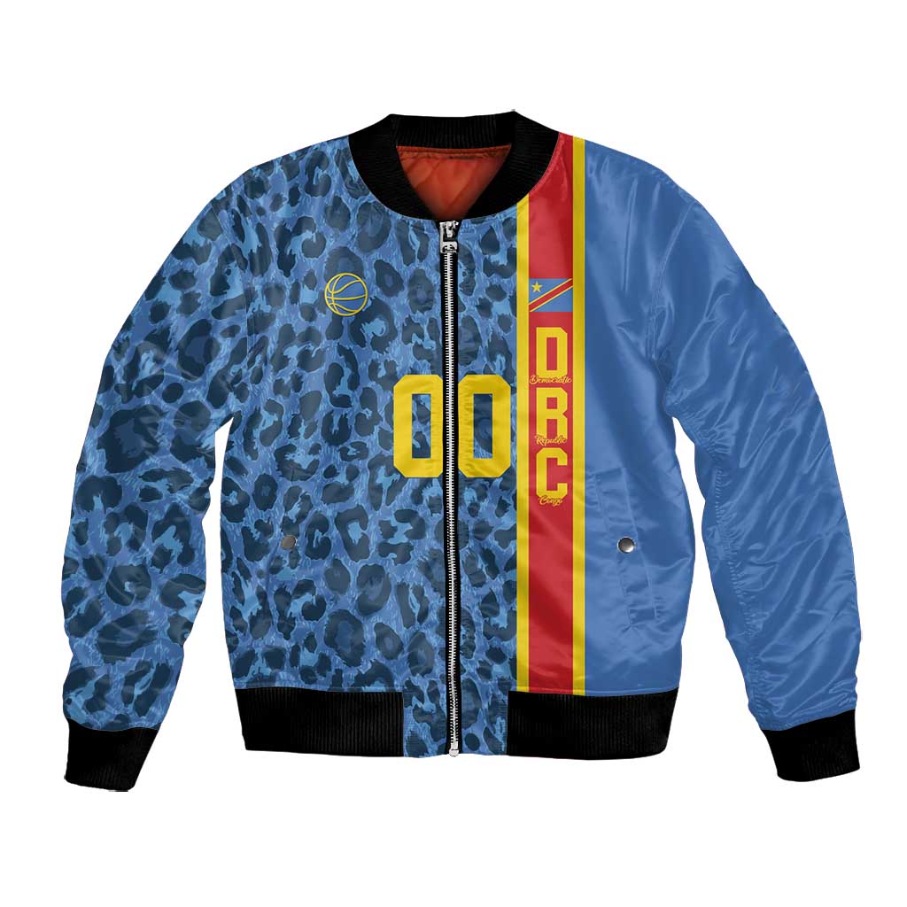 Afro Basketball Custom DR Congo Bomber Jacket Come On Leopards Skin Pattern - African Pride