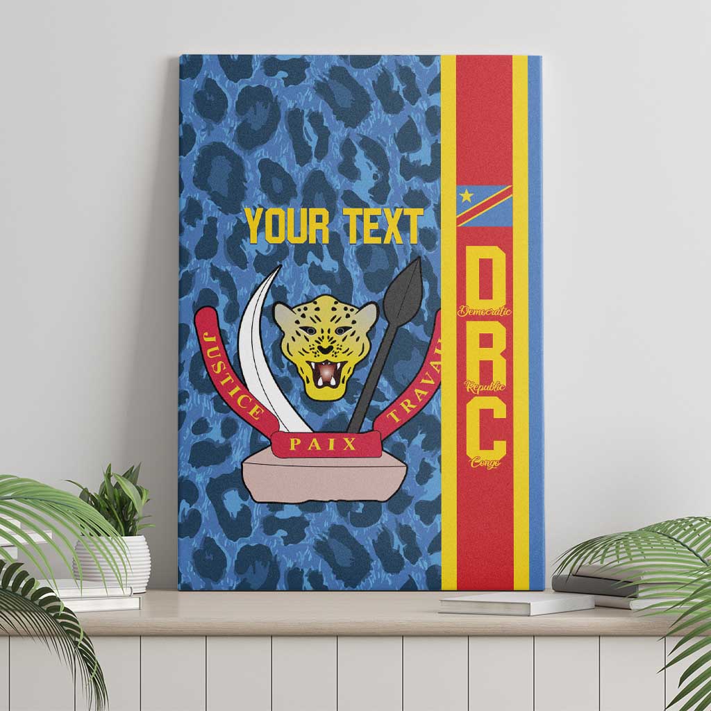 Afro Basketball Custom DR Congo Canvas Wall Art Come On Leopards Skin Pattern - African Pride