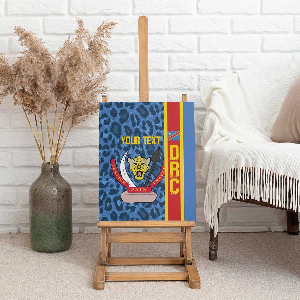 Afro Basketball Custom DR Congo Canvas Wall Art Come On Leopards Skin Pattern - African Pride