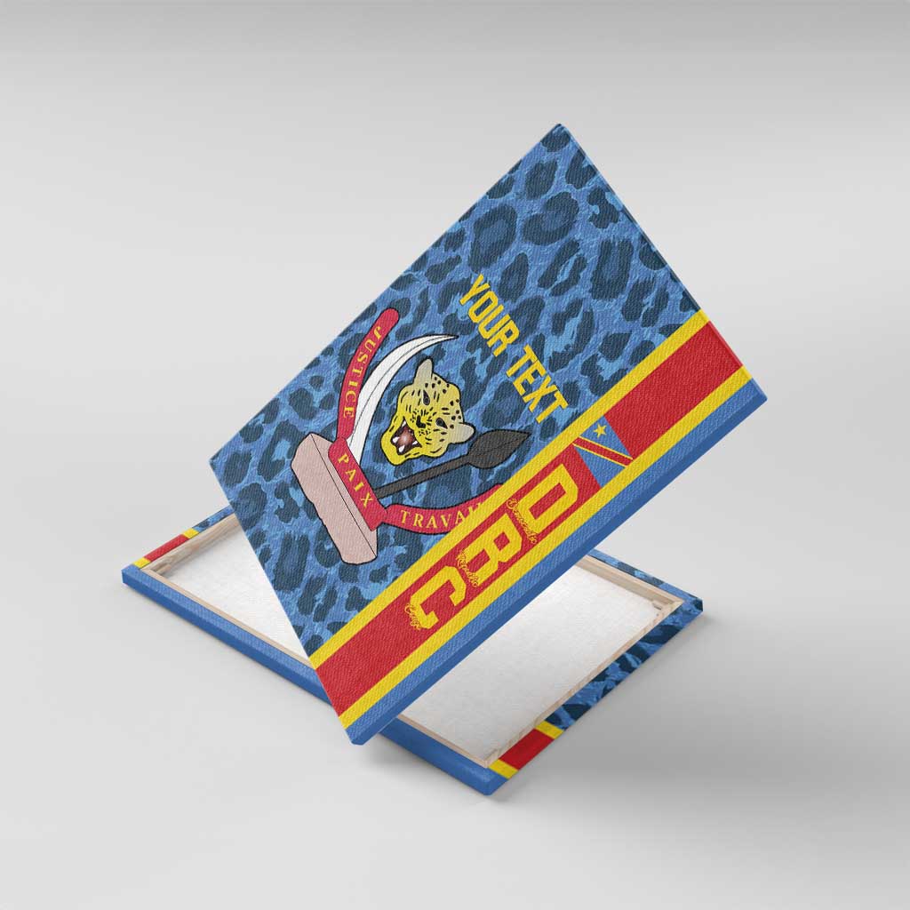 Afro Basketball Custom DR Congo Canvas Wall Art Come On Leopards Skin Pattern - African Pride
