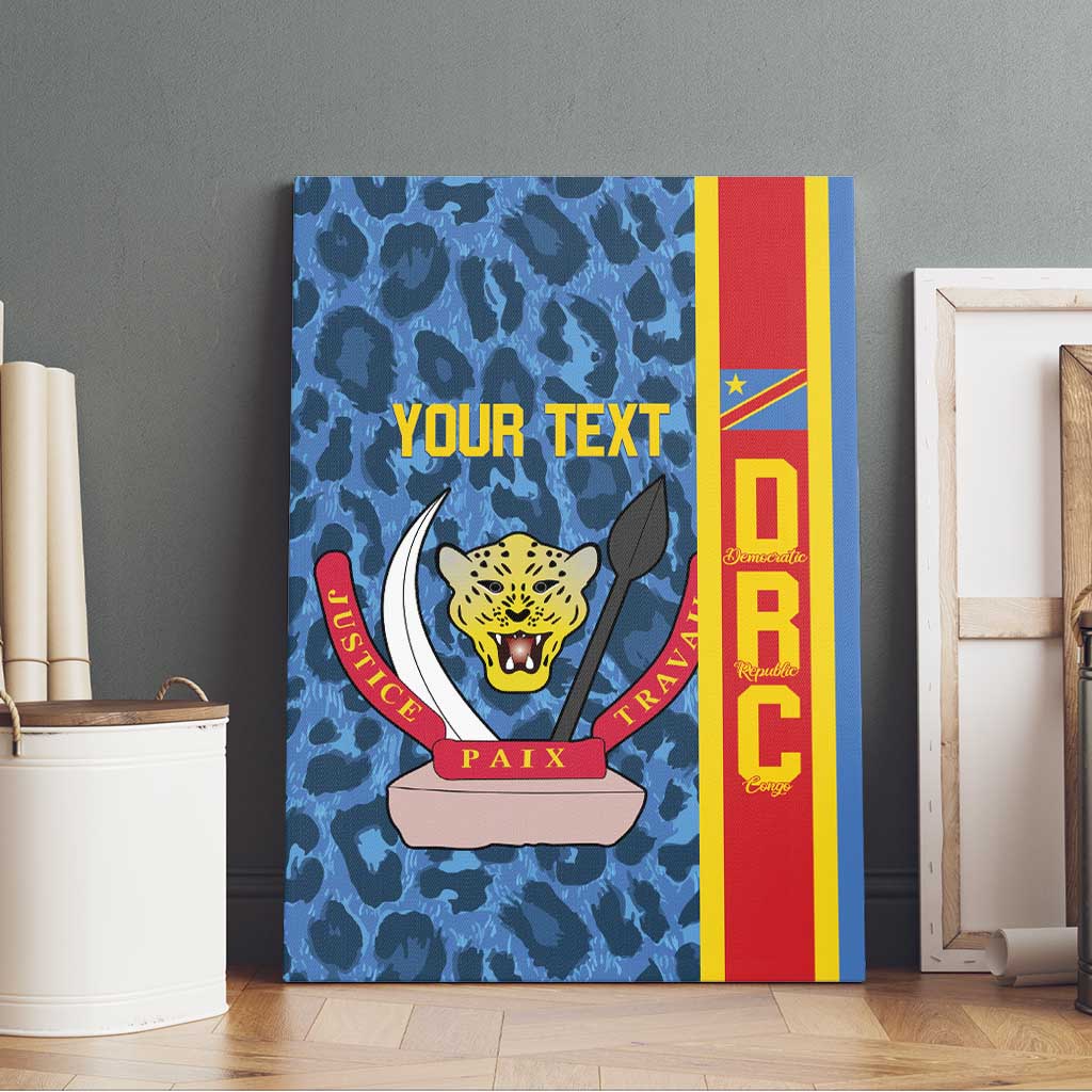 Afro Basketball Custom DR Congo Canvas Wall Art Come On Leopards Skin Pattern - African Pride