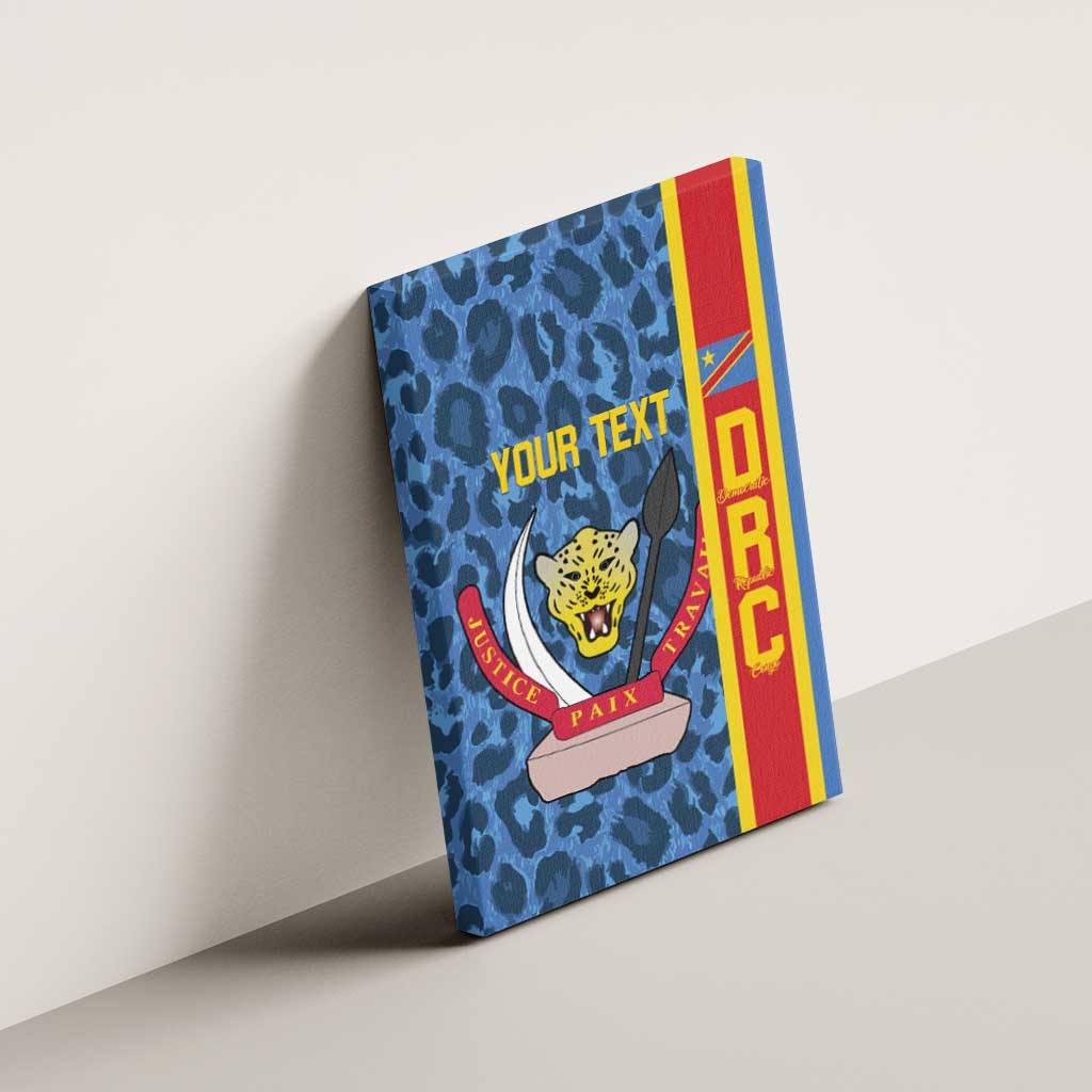 Afro Basketball Custom DR Congo Canvas Wall Art Come On Leopards Skin Pattern - African Pride
