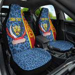 Afro Basketball Custom DR Congo Car Seat Cover Come On Leopards Skin Pattern - African Pride