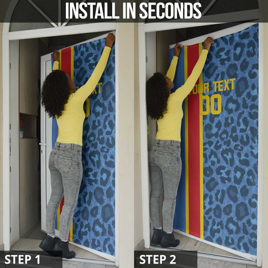 DR Congo Basketball Custom Door Cover Come On Leopards Skin Pattern