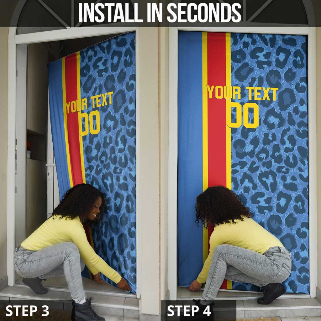 DR Congo Basketball Custom Door Cover Come On Leopards Skin Pattern