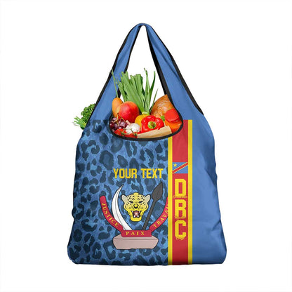 Afro Basketball Custom DR Congo Grocery Bag Come On Leopards Skin Pattern - African Pride