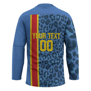 DR Congo Basketball Custom Hockey Jersey Come On Leopards Skin Pattern