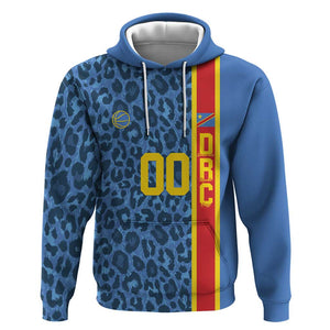 Afro Basketball Custom DR Congo Hoodie Come On Leopards Skin Pattern - African Pride