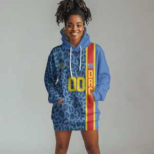 Afro Basketball Custom DR Congo Hoodie Dress Come On Leopards Skin Pattern - African Pride