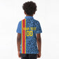 Afro Basketball Custom DR Congo Kid Polo Shirt Come On Leopards Skin Pattern - African Pride