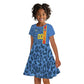 Afro Basketball Custom DR Congo Kid Short Sleeve Dress Come On Leopards Skin Pattern - African Pride