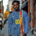 Afro Basketball Custom DR Congo Long Sleeve Shirt Come On Leopards Skin Pattern - African Pride