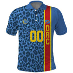 Afro Basketball Custom DR Congo Polo Shirt Come On Leopards Skin Pattern - African Pride