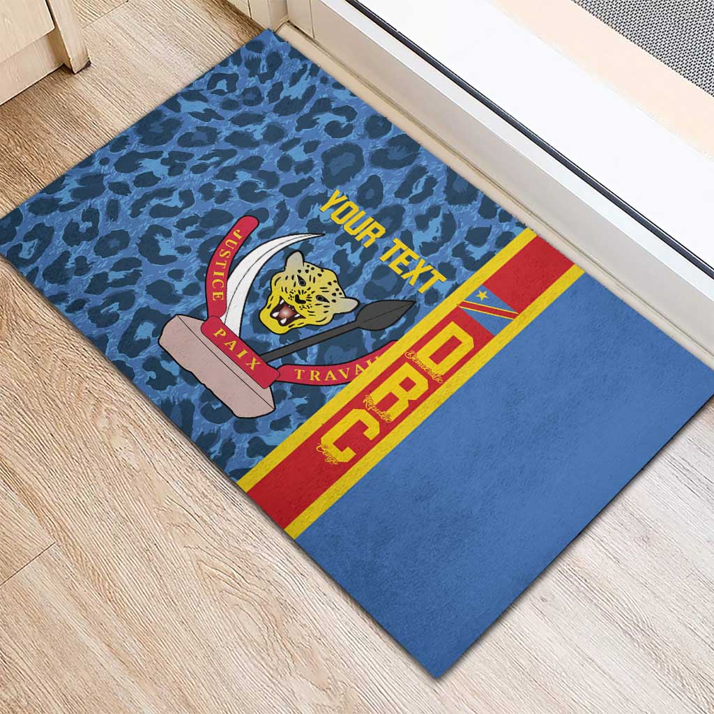 Afro Basketball Custom DR Congo Rubber Doormat Come On Leopards Skin Pattern - African Pride