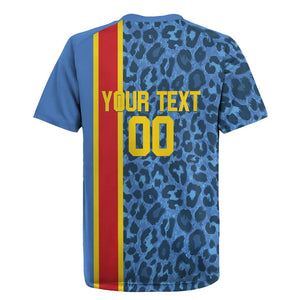 Afro Basketball Custom DR Congo Rugby Jersey Come On Leopards Skin Pattern - African Pride