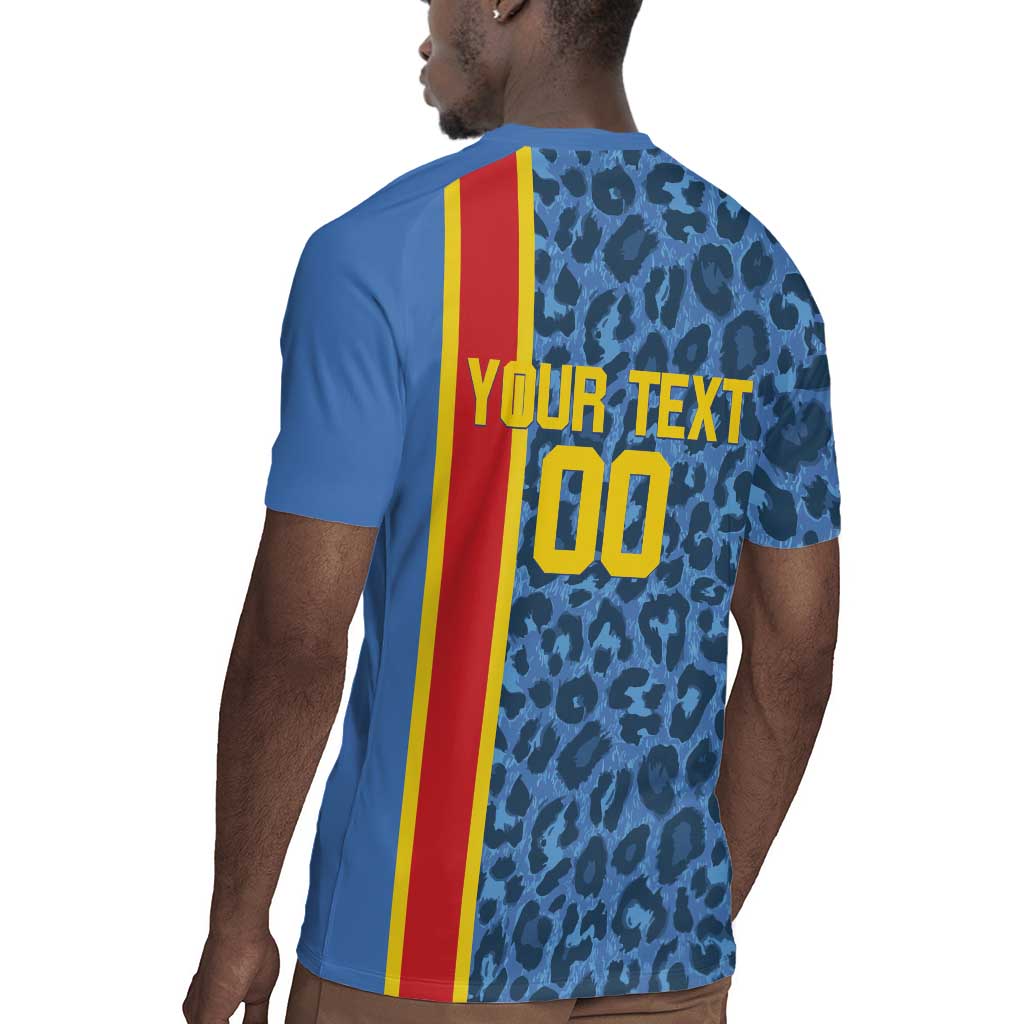 Afro Basketball Custom DR Congo Rugby Jersey Come On Leopards Skin Pattern - African Pride