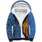 Afro Basketball Custom DR Congo Sherpa Hoodie Come On Leopards Skin Pattern - African Pride