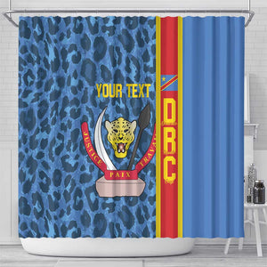 Afro Basketball Custom DR Congo Shower Curtain Come On Leopards Skin Pattern - African Pride