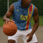 Afro Basketball Custom DR Congo Sleeveless Hoodie Come On Leopards Skin Pattern - African Pride