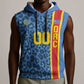 Afro Basketball Custom DR Congo Sleeveless Hoodie Come On Leopards Skin Pattern - African Pride