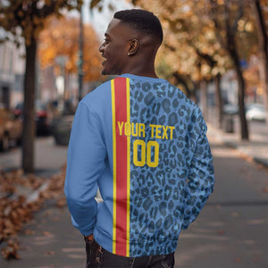 Afro Basketball Custom DR Congo Sweatshirt Come On Leopards Skin Pattern - African Pride