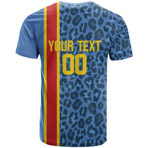 Afro Basketball Custom DR Congo T shirt Come On Leopards Skin Pattern - African Pride