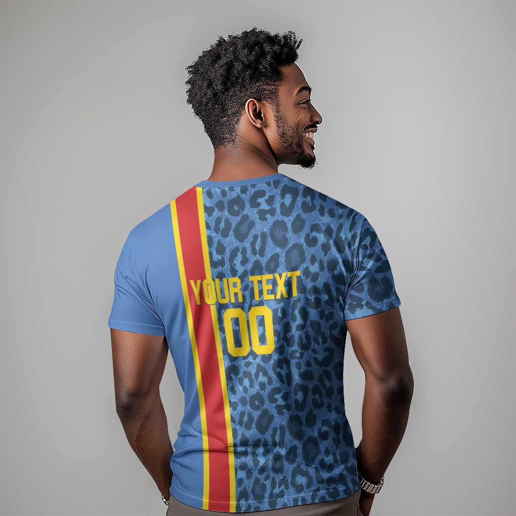Afro Basketball Custom DR Congo T shirt Come On Leopards Skin Pattern - African Pride