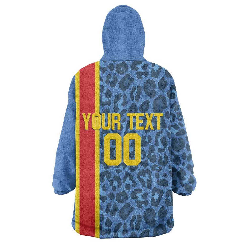 Afro Basketball Custom DR Congo Wearable Blanket Hoodie Come On Leopards Skin Pattern - African Pride