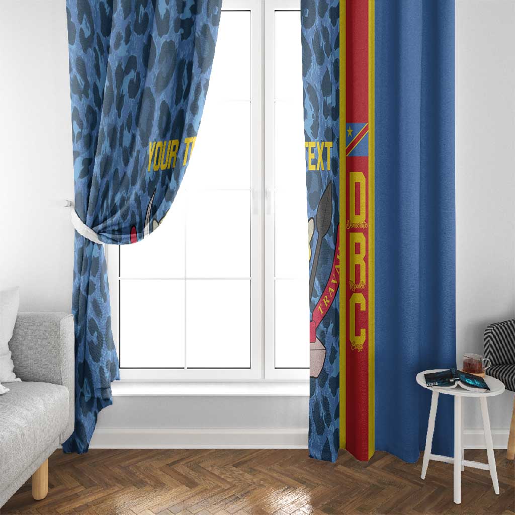 Afro Basketball Custom DR Congo Window Curtain Come On Leopards Skin Pattern - African Pride