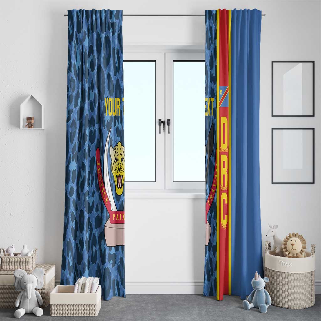 Afro Basketball Custom DR Congo Window Curtain Come On Leopards Skin Pattern - African Pride