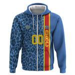 Afro Basketball Custom DR Congo Zip Hoodie Come On Leopards Skin Pattern - African Pride