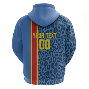 Afro Basketball Custom DR Congo Zip Hoodie Come On Leopards Skin Pattern - African Pride
