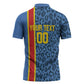 DR Congo Basketball Custom Zipper Polo Shirt Come On Leopards Skin Pattern