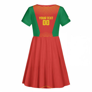 Afro Basketball Custom Madagascar Kid Short Sleeve Dress Come On Angel Manzano - African Pride