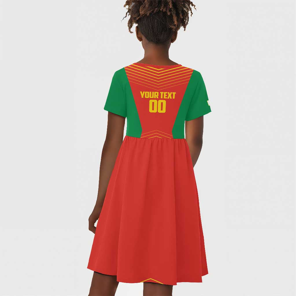 Afro Basketball Custom Madagascar Kid Short Sleeve Dress Come On Angel Manzano - African Pride