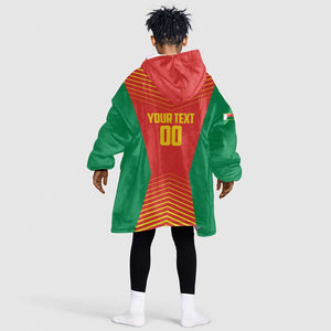 Afro Basketball Custom Madagascar Kid Wearable Blanket Hoodie Come On Angel Manzano - African Pride