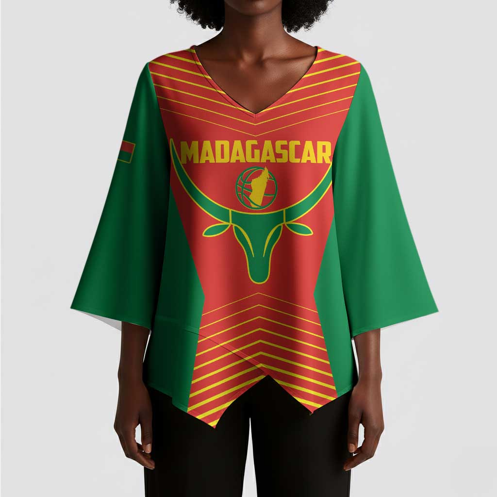 Madagascar Basketball Custom Kimono Sleeve Blouse Come On Angel Manzano