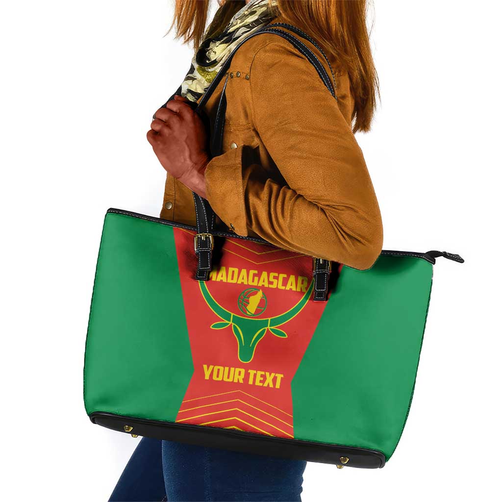 Afro Basketball Custom Madagascar Leather Tote Bag Come On Angel Manzano - African Pride