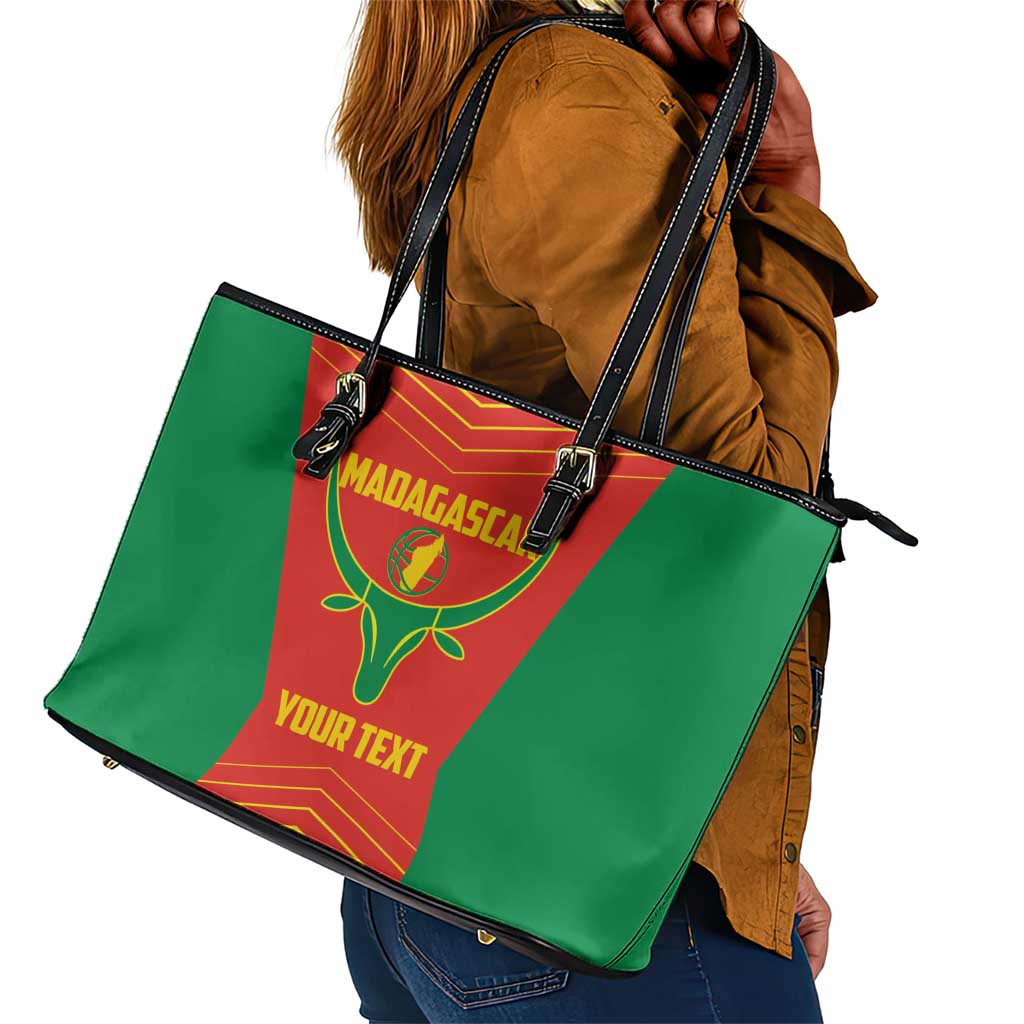 Afro Basketball Custom Madagascar Leather Tote Bag Come On Angel Manzano - African Pride