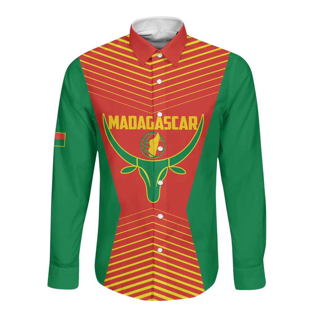 Afro Basketball Custom Madagascar Long Sleeve Button Shirt Come On Angel Manzano - African Pride