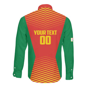 Afro Basketball Custom Madagascar Long Sleeve Button Shirt Come On Angel Manzano - African Pride