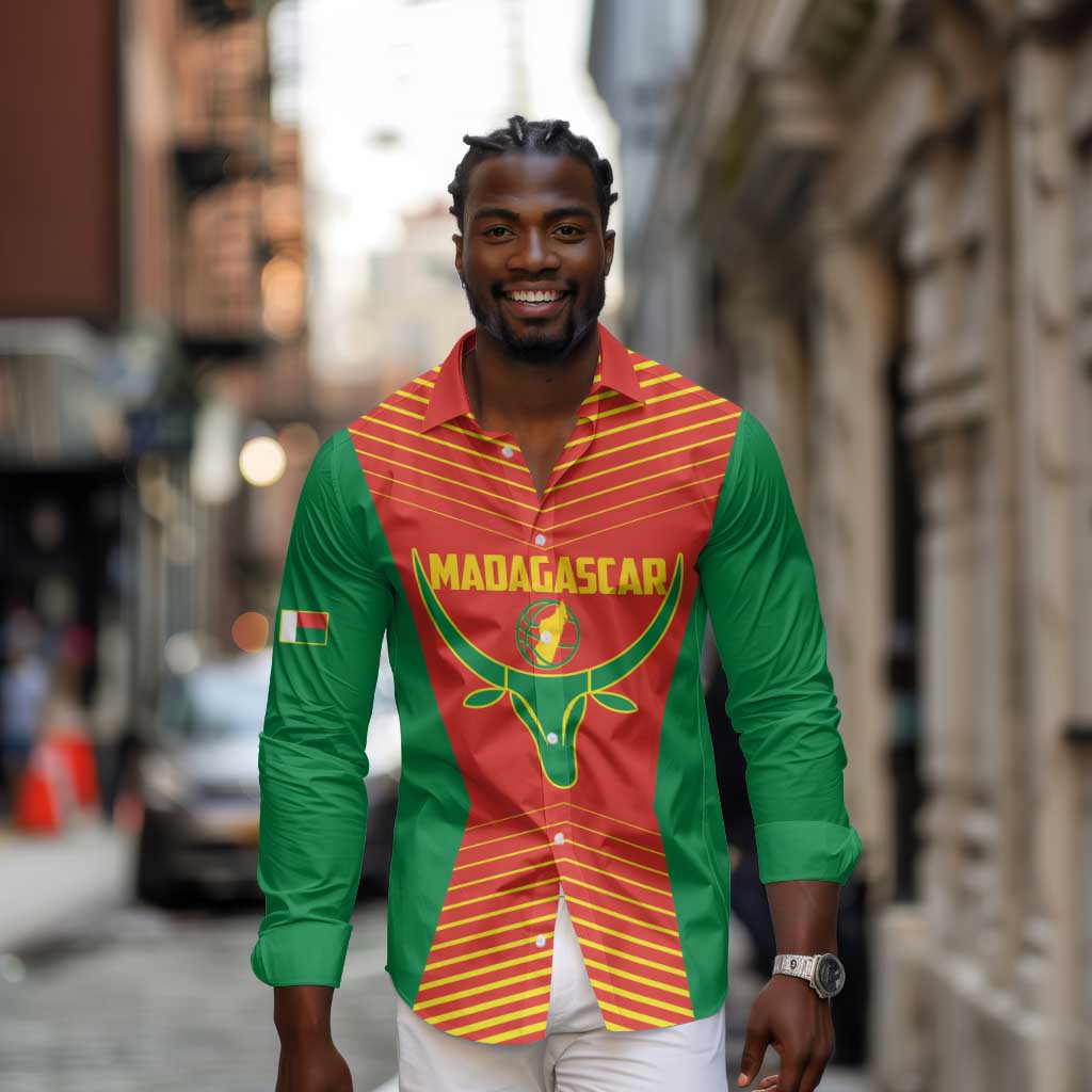 Afro Basketball Custom Madagascar Long Sleeve Button Shirt Come On Angel Manzano - African Pride