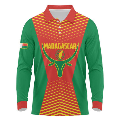 Afro Basketball Custom Madagascar Long Sleeve Polo Shirt Come On Angel Manzano - African Pride