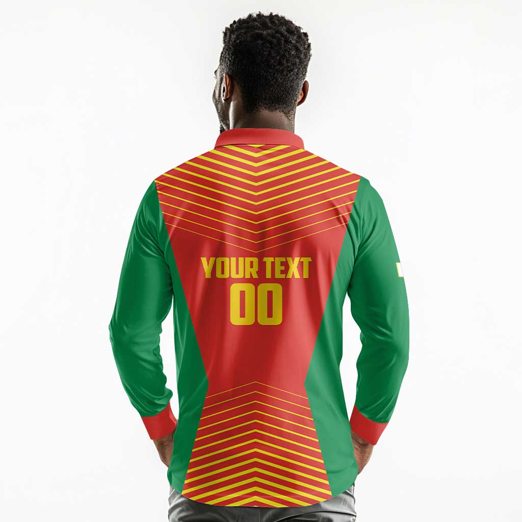 Afro Basketball Custom Madagascar Long Sleeve Polo Shirt Come On Angel Manzano - African Pride