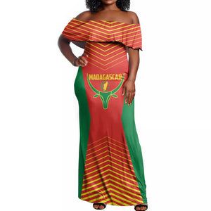 Afro Basketball Custom Madagascar Off Shoulder Maxi Dress Come On Angel Manzano - African Pride