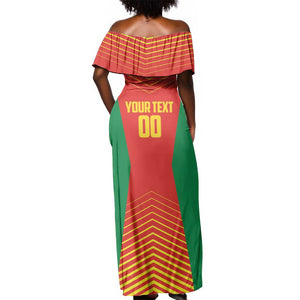 Afro Basketball Custom Madagascar Off Shoulder Maxi Dress Come On Angel Manzano - African Pride