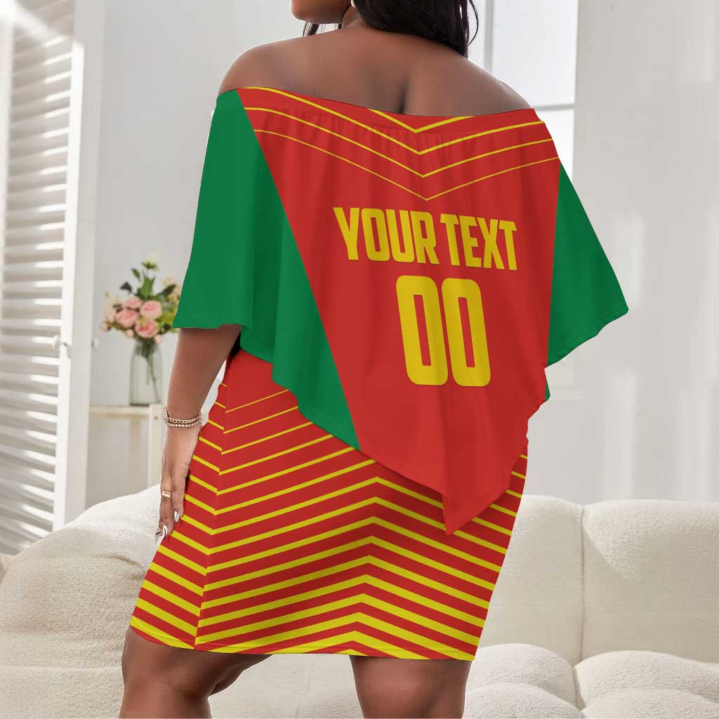 Afro Basketball Custom Madagascar Off Shoulder Short Dress Come On Angel Manzano - African Pride
