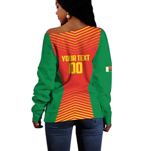Afro Basketball Custom Madagascar Off Shoulder Sweater Come On Angel Manzano - African Pride